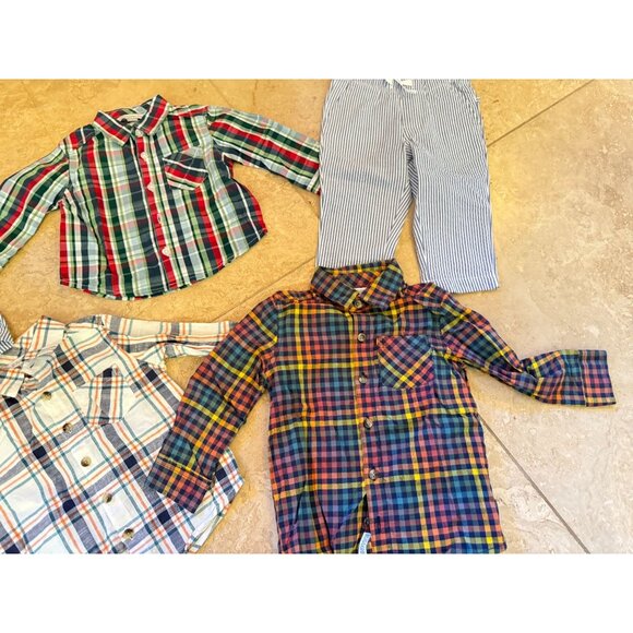 Rugged/Ruffle Butts 5-Piece Boys Bundle 18-24M, Button-Down Shirts, Seersucker - Picture 7 of 8